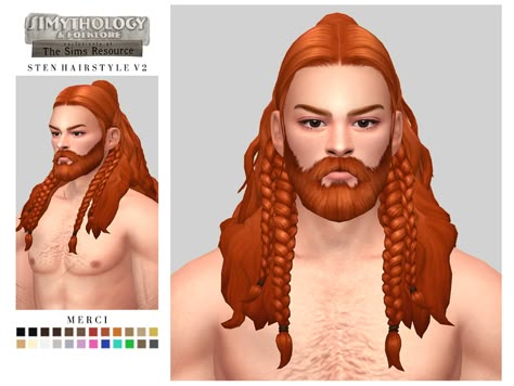 Sims 4 Viking Tattoo, Sims 4 Cc Medieval Hair Male, Sims 4 Viking Hair, Viking Sims 4 Cc, Sims 4 Medieval Cc Male, Sims 4 Viking Cc, Ts4 Medieval, Sims Dress, Star Wars Hair