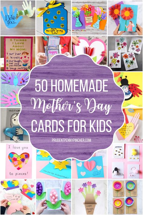 50 DIY Mother’s Day Cards for Kids | Prudent Penny Pincher | Bloglovin’ Handprint Cards, Heart Pop Up Card, Diy Pop Up Cards, Easy Mother's Day Crafts, Diy Crayons, Diy Pop, Diy Father's Day Gifts, Cards For Kids, Mothers Day Crafts For Kids