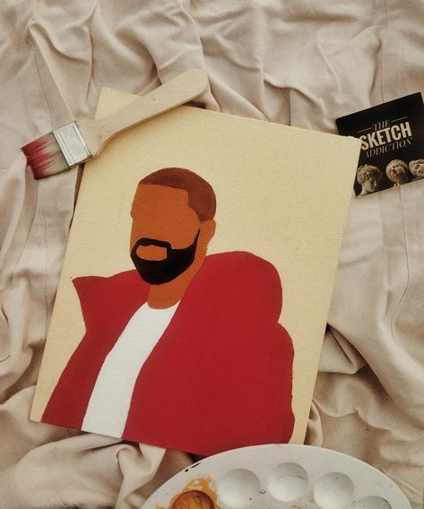 Drake Painting Canvases Easy, Drake Painting Canvases, Minimalist Portrait Painting, Drake Canvas Paintings, Rapper Paintings Easy, Drake Painting Easy, Painting Ideas On Canvas For Men, Drake Drawing Easy, Drake Sketch