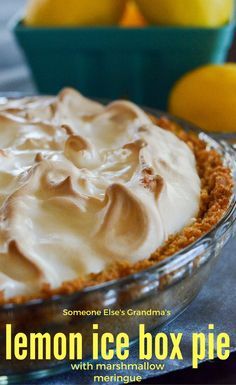 Eagle Brand Lemon Pie, Easy Lemon Icebox Pie, Lemon Pie Receta, Ice Box Pie, Easy Lemon Pie, Summer Pie Recipes, Marshmallow Meringue, Layered Taco, Lemon Icebox Pie