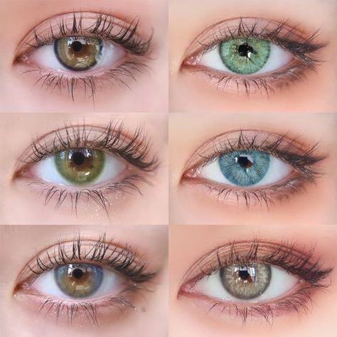 Permanent Brows, Hazel Contacts, Natural Contact Lenses, Eye Lens Colour, Eyes Contact, Eye Color Chart, Green Contacts Lenses, Green Aurora, Colored Eye Contacts