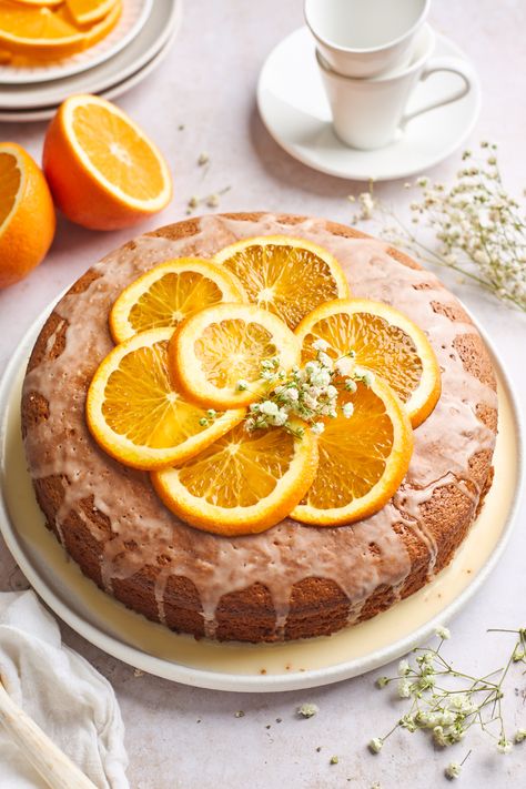 Whole Orange Cake | Olive & Mango Portokalopita Recipe, Cake Blender, Blender Cake, Creative Food Ideas, Whole Orange Cake, Orange Olive Oil Cake, Citrus Desserts, Whole Cake, Cake Storage