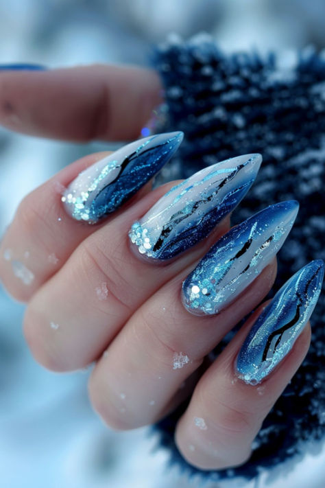 Glacial Geodes: Nail Art For Winter Nail Art For Winter, Geode Nail Art, Winter Nail Art Ideas, Themed Nails, Striking Beauty, Winter Things, Cool Winter, Winter Nail Art, Winter Nail