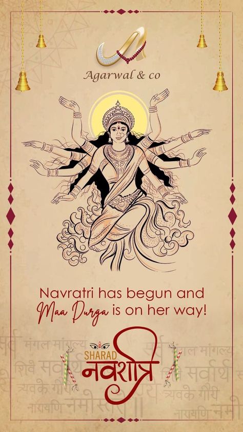 Navratri has begun and Maa Durga is on her way !! Navratri Poster Design, Navratri Design, Navratri Decor, Navratri Poster, Maa Durga, Foot Print, Durga Maa, Decor Project, Poster Design