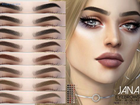 Pralinesims' Jana Eyebrows N134 Cc Eyebrows, Sims Makeup, Cc Makeup, Cc Shopping, Sims 4 Cc Eyes, Alpha Cc, The Sims 4 Skin, Makeup Cc, The Sims 4 Pc