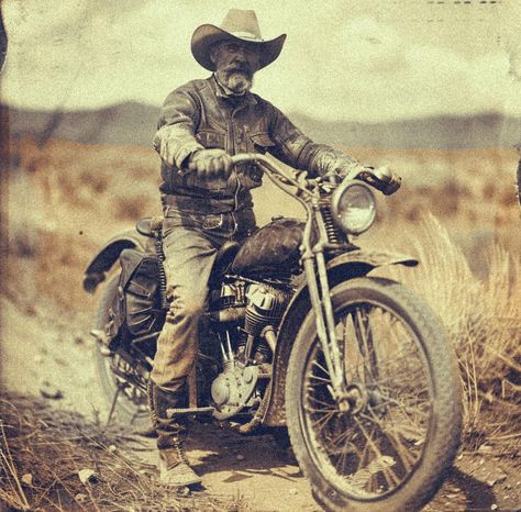 Biker Photos, Motorcycle Artwork, Motorcycle Wallpaper, Harley Davidson Art, Harley Bobber, Motorcycle Travel, Old Motorcycles, Biker Art, West Art