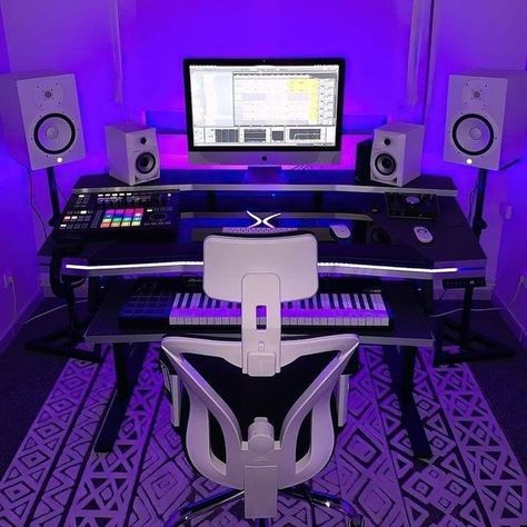 Dj Studio Room Ideas, Home Music Studio Design, Studio Desing, Small Recording Studio, Studio Room Ideas, Studio Room Design, Lofted Cabin, Music Studio Design, 1st February