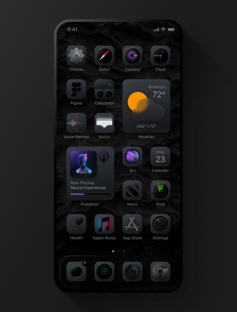 Iphone Dark Icons, Iphone Concept Design, Icon Theme Iphone, Dark Iphone Icons, Iphone Black Theme, Darkmode Wallpaper, Dark Ios Icons, Dark Ios Theme, Iphone Theme Ideas Dark