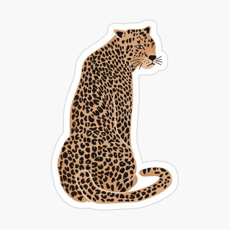 Laptop Design Stickers, Cute Laptop Stickers Aesthetic, Stickers To Print Out, Cool Stickers Aesthetic, Stickers Printable Aesthetic, Stickers On Laptop, Jungle Stickers, Stickers For Print, Leopard Illustration