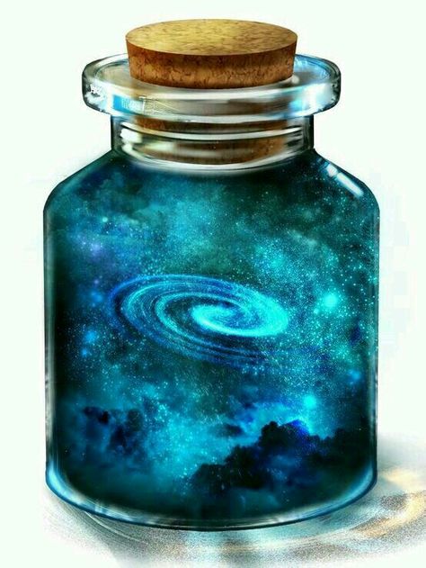 Me gustaría tener uno asi Galaxy In A Bottle, Bottle Drawing, Harry Potter Disney, Magic Bottles, Heroic Fantasy, Potion Bottles, Fantasy Props, Magic Items, Galaxy Art