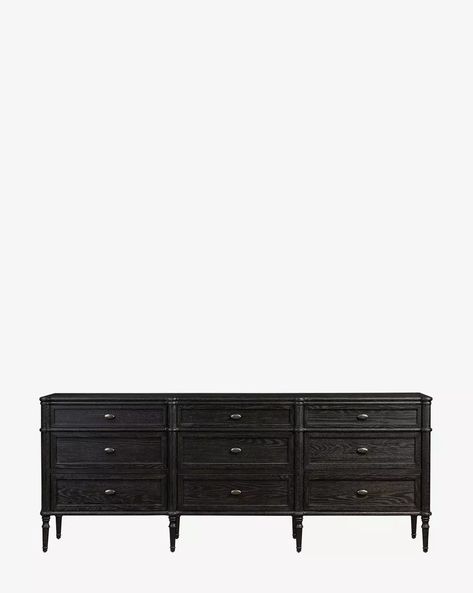 Dixon 9-Drawer Dresser | McGee & Co. Approachable Design, Aged Brass Hardware, Black Dresser, Bedroom Styling, Black Dressers, 9 Drawer Dresser, Mcgee & Co, Updated Traditional, Pretty Bedroom