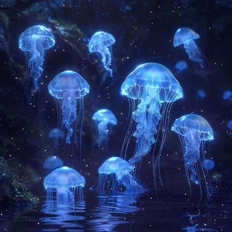 Jellyfish Images: Nature Scenes for Relaxation Apps Ocean Aesthetic Jellyfish, Glowy Jellyfish, Marine Animals Aesthetic, Green Space Aesthetic, Jellyfish Landscape, Jellyfish Images, Neon Jellyfish, Jellyfish Pictures, World Png