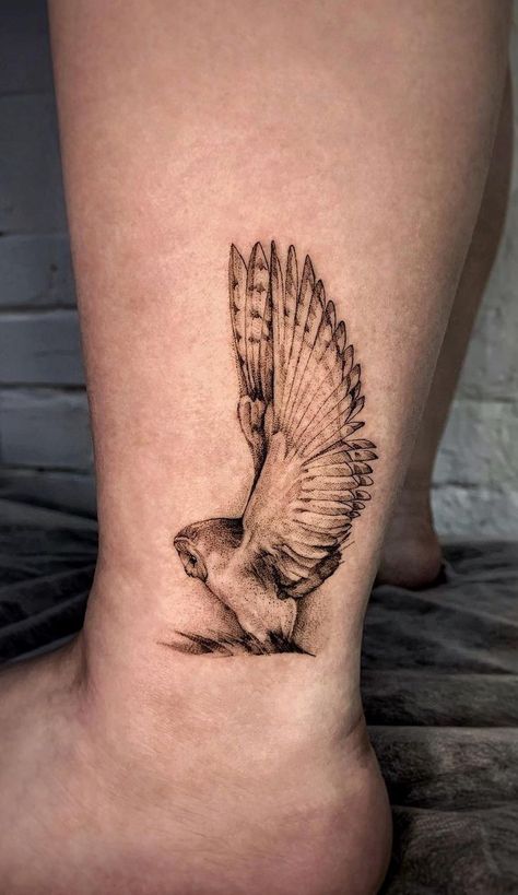 Simple Owl Tattoo Men, Saw Whet Owl Tattoo, No Half Measures Tattoo, Barred Owl Tattoo, Owl With Flowers Tattoo, Tattoo Ideas Owl, Owl Sleeve Tattoo, Fine Line Owl Tattoo, Owl Wings Tattoo