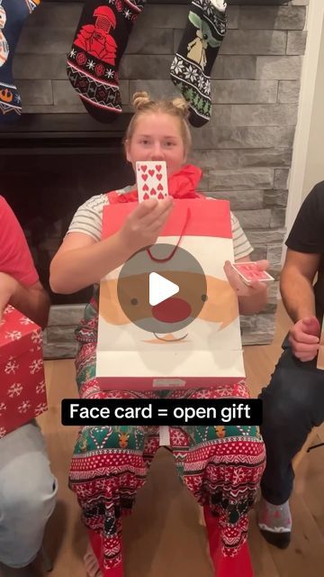 Britni V | Play Party Plan on Instagram: "Bringing back our viral deck of cards gift exchange as day 3 of our Christmas games series! 🎁🎁🎁  Comment CARD EXCHANGE and I’ll DM you details plus the printable key!   Or just go directly to https://www.playpartyplan.com/deck-of-cards-gift-exchange/! Or head there through our bio!   We have tons of gift exchanges on our site plus six NEW games coming soon so make sure you’re following @playpartyplan so you don’t miss a single one! 🎄🎅🏻  #giftexchange #christmasgames #christmasgame #christmaspartyideas #partygames #fungames #christmasfun #familygames #familyfuntime" Deck Of Card Gift Exchange, Gift Exchange With Playing Cards, Christmas Gift Exchange Game With Deck Of Cards, Christmas Party Card Games, Deck Of Cards Gift Exchange, Family Christmas Gift Games Ideas, Games To Play With Gift Cards, Deck Of Cards Gift Exchange Game, Christmas Games With Gift Cards