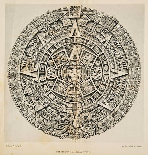 Mexican calendar stone Mexican Calendar, Cesar Diaz, Dumbarton Oaks, Mayan Tattoos, Dark Book, Aztec Tattoo Designs, Ancient Aztecs, Prison Art, Marquesan Tattoos