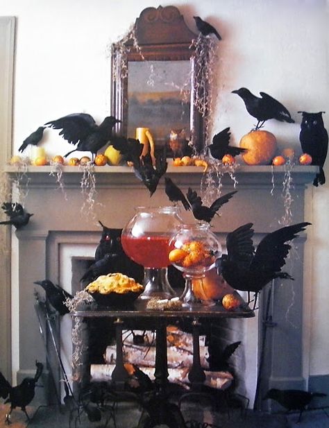 Celebrating Halloween, Martha by Mail Style Martha By Mail Halloween, Martha Stewart Halloween Decorations, Halloween Mantels, Martha Stewart Christmas, Martha Stewart Halloween, Happy Halloweenie, Halloween Board, Halloween Mantel, Fall Festivities