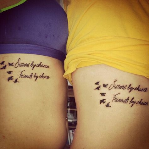 Sisters by chance friends by choice Soul Sister Tattoos, Sister Tattoo Ideas, Sister Tattoo Designs, Twin Tattoos, Sisters Tattoo, Matching Best Friend Tattoos, Bestie Tattoo, Matching Sister Tattoos, Sister Tattoo