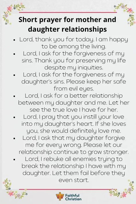 Prayer for mother and Daughters relationship Mother Daughter Prayers, Prayers For My Daughters, Prayer For Mother, Spiritual Workout, Prayer For My Daughter, 2024 Prayers, Bible Tips, Children Prayers, Prayer For Daughter