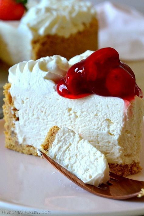 Individual Dinners For A Crowd, Light Fluffy Cheesecake, Highly Rated Dessert Recipes, Non Cook Cheesecake Recipes, No Bake Creamy Cheesecake, No Bake Cheesecake For A Crowd, No Bake Vanilla Bean Cheesecake, Best No Bake Dessert Recipes, Fluffy Cheesecake No Bake