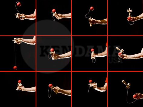 【Kendama2 】 Kendama Tricks, Grid Collage, Hand Eye Coordination, Outside Activities, Know How, Operation Christmas Child, Japanese Toys, Street Performance, Improve Balance