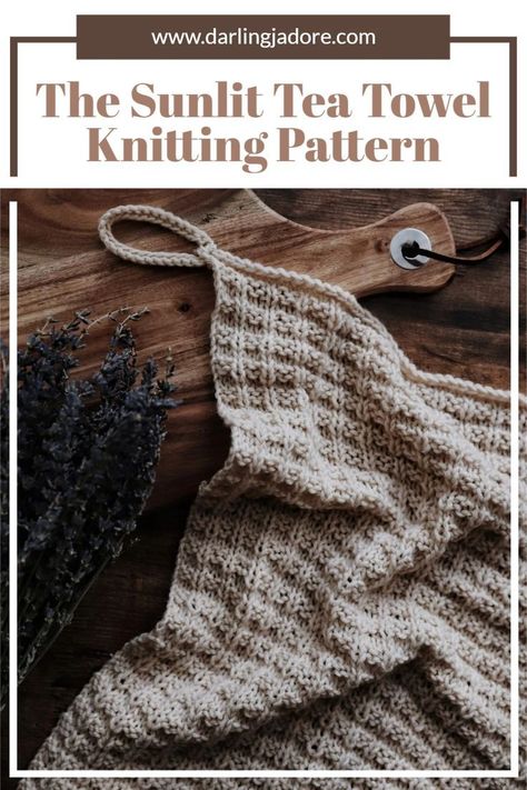 The Sunlit Tea Towel: A Textured Tea Towel Knitting Pattern by Darling Jadore Hand Towel Knitting Pattern, Knit Coaster, Knitted Cushion Covers, Knitted Pouf, Knit Rug, Knitted Teddy Bear, Knitted Cushions, Knit Basket, Knit Pillow