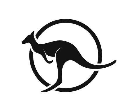 Circle shape with kangaroo inside | Premium Vector #Freepik #vector #kangaroo-logo #animal-logo #success-logo #unique-logo Kangaroo Logo Design, Success Logo, Kangaroo Logo, Goat Logo, Logo Animal, Logo Basketball, Logo Unique, Computer Basic, Seal Logo