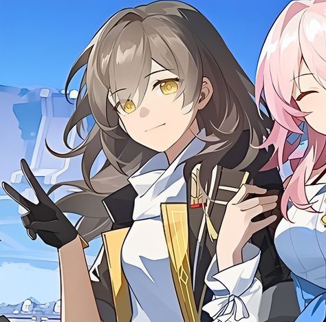 #stelle #march #march7th #trailblazer #hsr #honkaistarrail #duo #stellarch #starch March And Stelle Matching, Stellemarch Matching Pfps, March 7th And Stelle Matching Icons, Stelle X March 7th Matching Pfp, Starch Honkai Star Rail, Hsr Matching Duo, Hsr Matching Pfp Duo, March 7th Matching Pfp, March 7th And Stelle