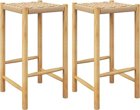 Amazon.com: Giantex 26" Counter Height Wood Bar Stools Set of 2, Boho Rattan Barstools, Max Load 330 Lbs, Armless Saddle Kitchen Stools, Backless Wicker Bar Stools for Kitchen Counter Indoor Outdoor : Home & Kitchen Woven Bar Stools, Wicker Bar Stools, Backless Stools, Into The Wood, Dining Stools, Wood Bar Stools, Wood Stool, Counter Height Bar Stools, Farmhouse Dining Room