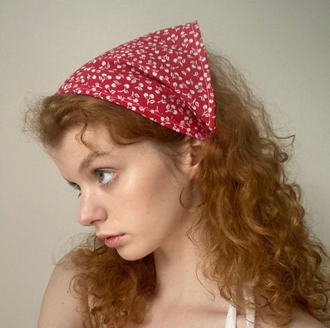 Cottage Core Hair Styles, Cottage Core Hairstyles, Summer Headscarf, Cottage Core Hair, Cottagecore Hairstyles, Hairstyles Bandana, Cottagecore Hair, Kerchief Hair, Crochet Hairband