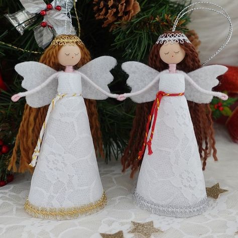 HarmonCraftStore - Etsy Canada Diy Christmas Angel Tree Topper, Angel Tree Topper, Angel Tree, Christmas Angel, Handmade Dolls, Tree Topper, Home Decorations, Tree Toppers, Christmas Angels