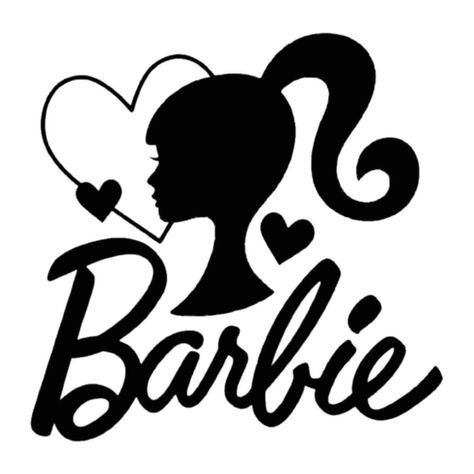 Barbie Chalk Art, Black Barbie Svg, Barbie Logo Tattoo, Barbie Cricut, Movie Poster Project, Barbie Svg, Large Paper Flowers Diy, Barbie Painting, Barbie Tattoo