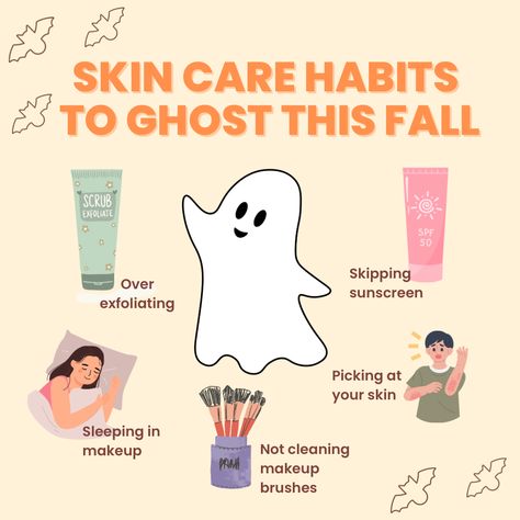 5 bad skin habits that you should drop immediately! Fall Skin Care Quotes, Halloween Skin Care Quotes, Spooky Esthetician Posts, Halloween Skincare, Quotes About Meeting People, Skincare Pumpkin, Winter Skin Care Meme, Fall Scrubs, Pumpkin Picking