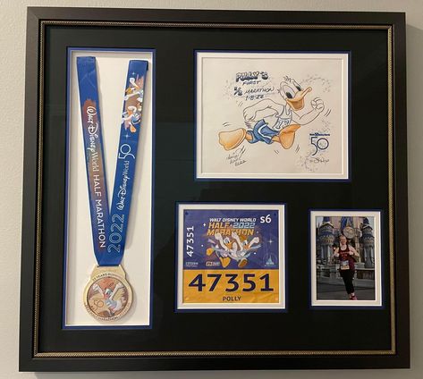 Disney Shadow Box, Disney 5k, Race Medal Displays, Running Inspo, Decorative Journal, Medal Displays, Disney Princess Half Marathon, Race Medal, Princess Half Marathon