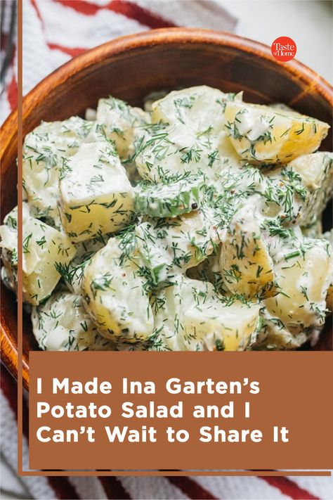 I Made Ina Garten’s Potato Salad and I Can’t Wait to Share It Ina Garden Potato Salad, Baby Potato Salad Recipe, Potato Salad Ina Garten, Ina Garten Potato Salad, Potato Salad With Vinegar, Potluck Salads, Italian Potato Salad, Vinegar Potato Salad, Baby Potato Salad