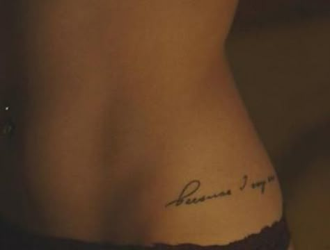 Stomach Tattoos Quotes, Stassiebaby Tattoo, Side Hip Word Tattoo, Always By My Side Tattoo, Low Waist Tattoos For Women, Hip Tattoo Words, Hip Tattoos Women Words, Hip Quote Tattoo, Side Waist Tattoos Women