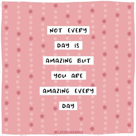 You are amazing every day.🩷 . This is a great one to save so you have it when you need it. You are amazing no matter how not so amazing your day was.🥰 . You are amazing even on the days when you feel like you’re not.😘 . #youreamazing #youareamazing #selflove #selflovequotes #affirmations #reminders #ladybluebottle I Hope You Know How Loved You Are, How Was Your Day, You Are Affirmations, You Are The Best, Have An Amazing Day Quotes, You Are Amazing Quotes, You Matter Quotes, I Hope You Know, You're Amazing