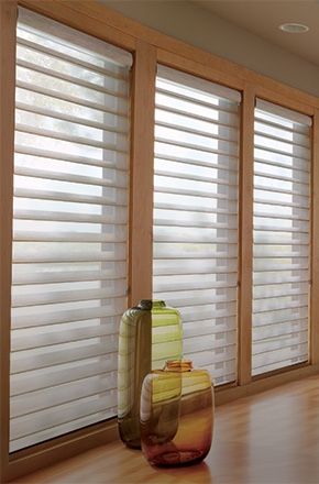 Modern Window Blind, Contemporary Window Treatments, Privacy Blinds, Modern Window Treatments, White Blinds, Modern Blinds, Living Room Blinds, Drapery Designs, Blinds Design