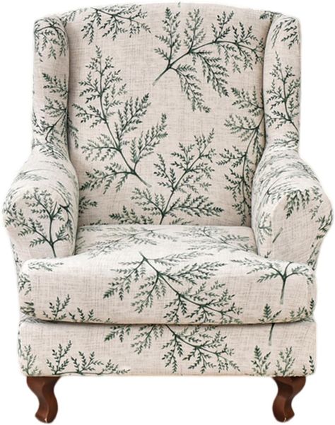 Amazon.com: KRFOONN Stretch Wing Chair Slipcovers Printed 2 Piece Wingback Chair Covers Soft Spandex Wingback Armchair Slipcover Furniture Protector Chair Covers for Living Room Wingback Chair, A56 : Home & Kitchen Wingback Sofa, Wingback Chair Slipcovers, Wingback Chair Covers, Armchair Sofa, Chair Design Wooden, Cover Furniture, Wingback Armchair, Chair Slipcovers, Armchair Slipcover