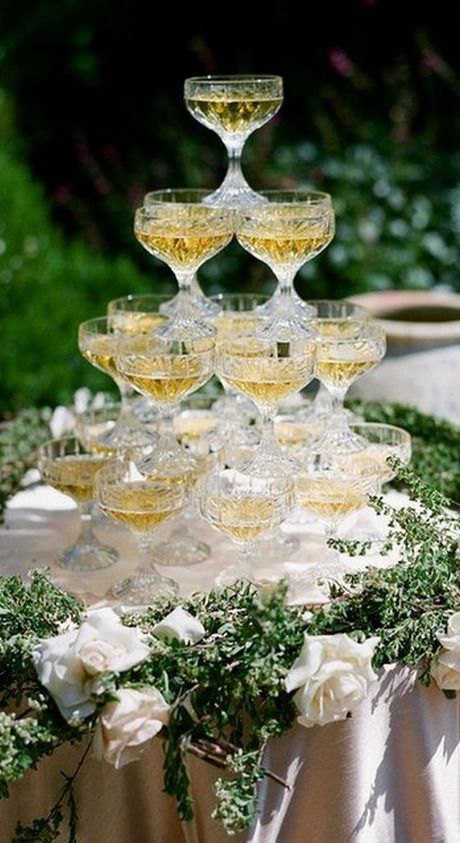 Elegant Champagne Tower* Champagne Fountain, Champagne Tower, Anniversary Cake, Southern Wedding, Anniversary Parties, Wedding Themes, Country Wedding, Spring Wedding, Matilda