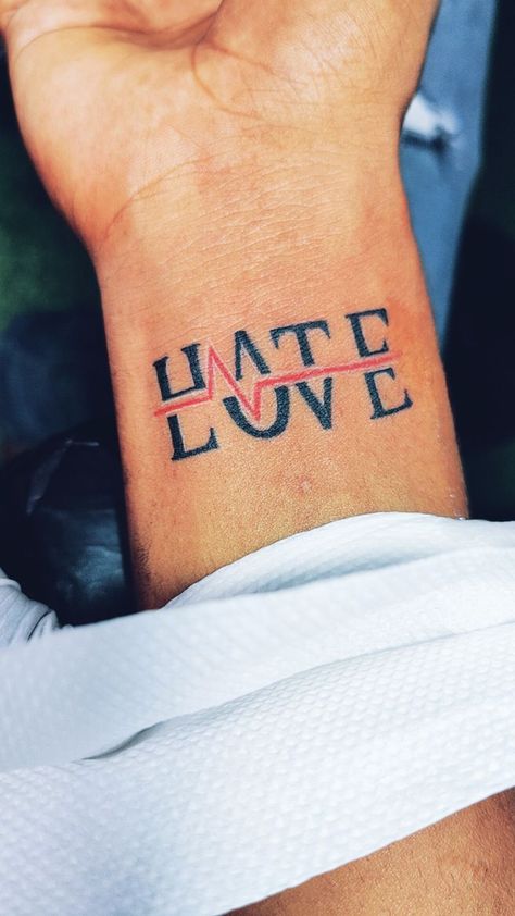 Small Arm Tattoos For Guys Men Simple, Heartless Tattoo Men, Italian Tattoos Men, Red Letter Tattoo, Tattoos For Men Meaningful, Lover Loser Tattoo, Men’s Tattoos, Red And Black Tattoo Ideas, Lauty Gram