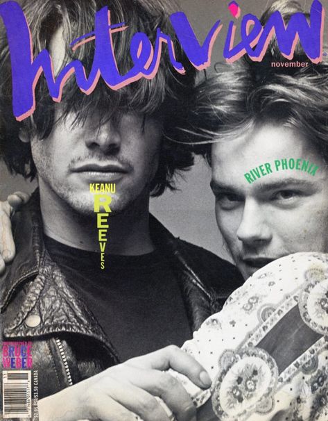 Gallery 98 | Interview Magazine, Keanu Reeves & River Phoenix, Cover by Bruce Weber, November 1991 River Phoenix And Keanu Reeves, Keanu Reeves Interview, Julie Delpy, My Own Private Idaho, Magazine Poster, Interview Magazine, Bruce Weber, River Phoenix, Living In San Francisco