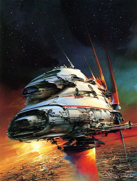 John Berkey, Cyberpunk Armor, Orson Scott Card, 70s Sci Fi Art, Underwater City, Spaceship Art, Star System, Science Fiction Art, Space Travel