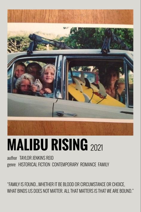 Malibu Renasce, Polaroid Book, 2023 Books, Malibu Rising, Bookshelf Inspiration, Book Poster, Blue Crush, Sophomore Year, Book Posters