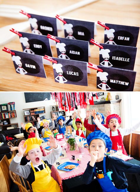 Modern Bistro-Inspired Top Chef Birthday Party // Hostess with the Mostess® Little Italy Party, Chef Birthday Party, Modern Bistro, Kids Cooking Party, Mini Chef, Chef Party, Party Cooking, Party Hostess, Theme Harry Potter