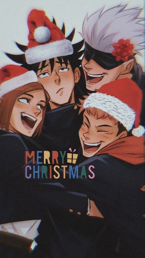 Jujutsu kaisen anime japonês Gojo Christmas, Animes Emo, Christmas Pfp, Raiders Logo, Anime Christmas, Ju Jitsu, Fire Emblem Characters, Creature Artwork, Cute Christmas Wallpaper