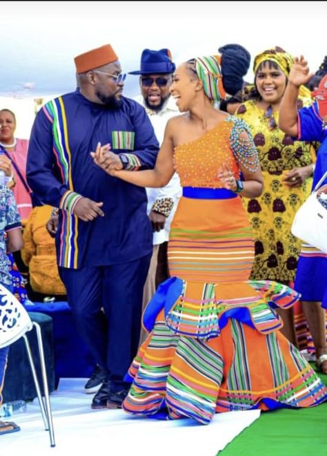 Venda Wedding Dresses, Venda Traditional Dresses, Venda Traditional Attire, Traditional African Clothing, Long African Dresses, African Outfits, Traditional Dresses Designs, Traditional Attire, African Dresses