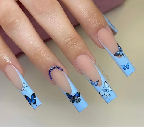 Purple Acrylic Nails, Wow Nails, Blue Acrylic Nails, Fancy Nails Designs, Girly Acrylic Nails, Dope Nail Designs, Long Acrylic Nails Coffin, Acrylic Nails Coffin Pink, Long Square Acrylic Nails