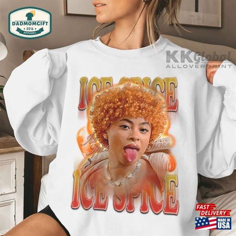 Ice Spice T Shirt, Grafic Tees, Music Shirts, Ice Spice, Top Songs, Ice And Spice, Rap Tee, Funny T Shirts, Funny T