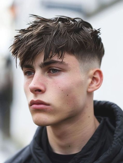 Different & Trendy Undercut Hairstyle Ideas for Men | Every Variation of the Men’s Undercut Hairstyle (Detailed Gallery) Mens Messy Crop Haircut, Low Fade Messy Hair, Skin Fade Textured Fringe, Angular Fringe Haircut Men, Short Messy Fringe Haircut Men, Low Fade Messy Fringe, Low Taper Fade Textured Fringe, Men Low Taper Fade, Low Maintenance Haircut Men