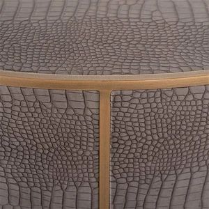 Richmond Interiors | House of Isabella UK Round Gold Coffee Table, Leather Coffee Table, Circular Coffee Table, Handmade Coffee Table, Leather Frames, Textures And Tones, Table Cafe, Richmond Interiors, Snake Patterns